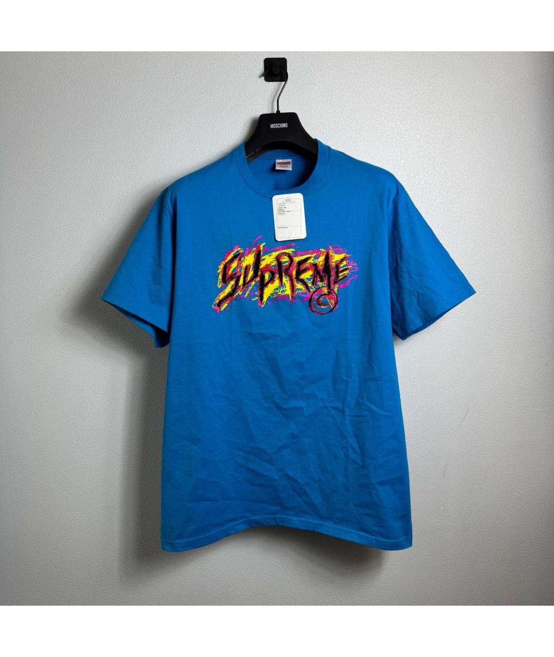 SUPREME Синяя футболка, фото 6