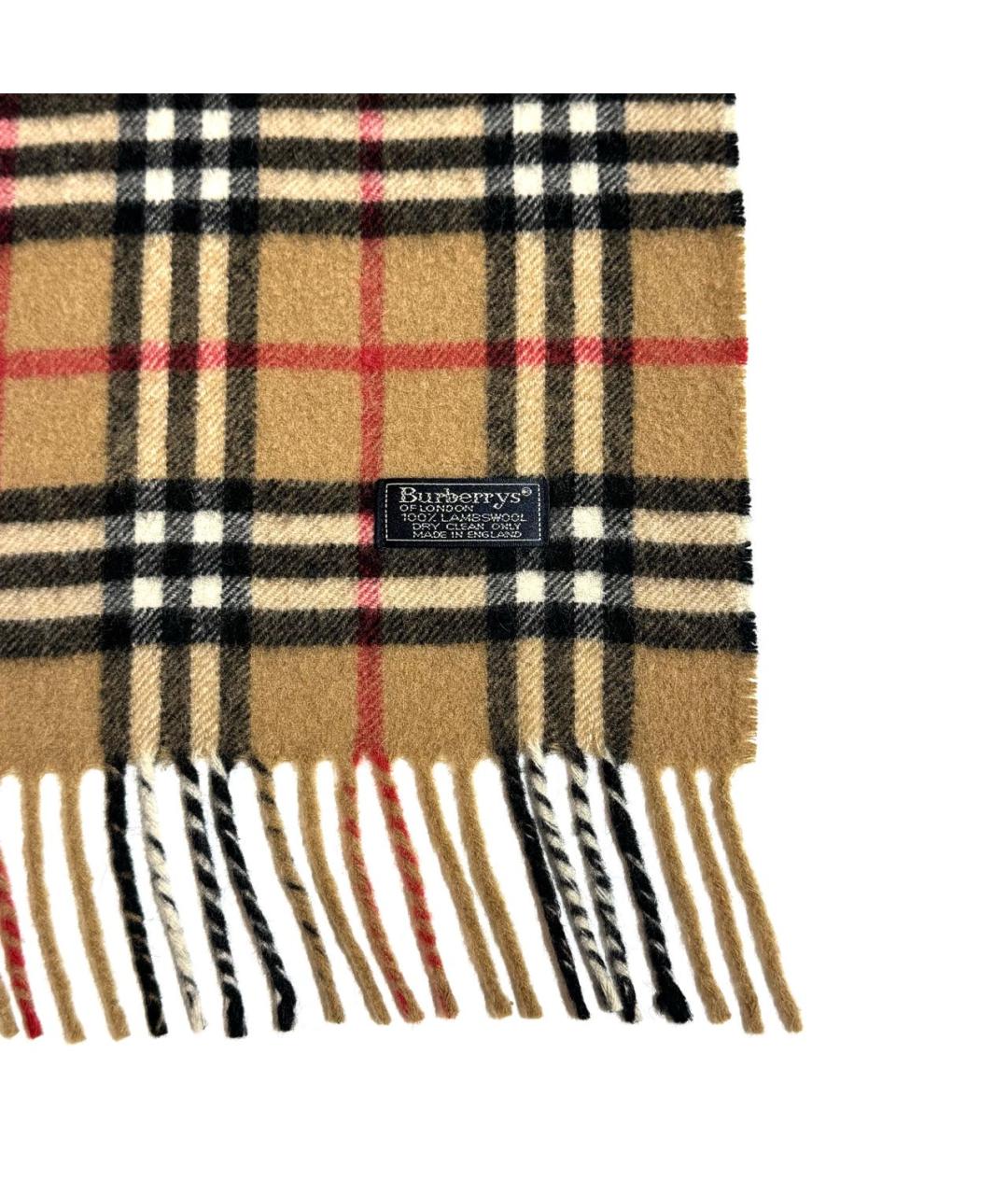 BURBERRY Бежевый шерстяной шарф, фото 2