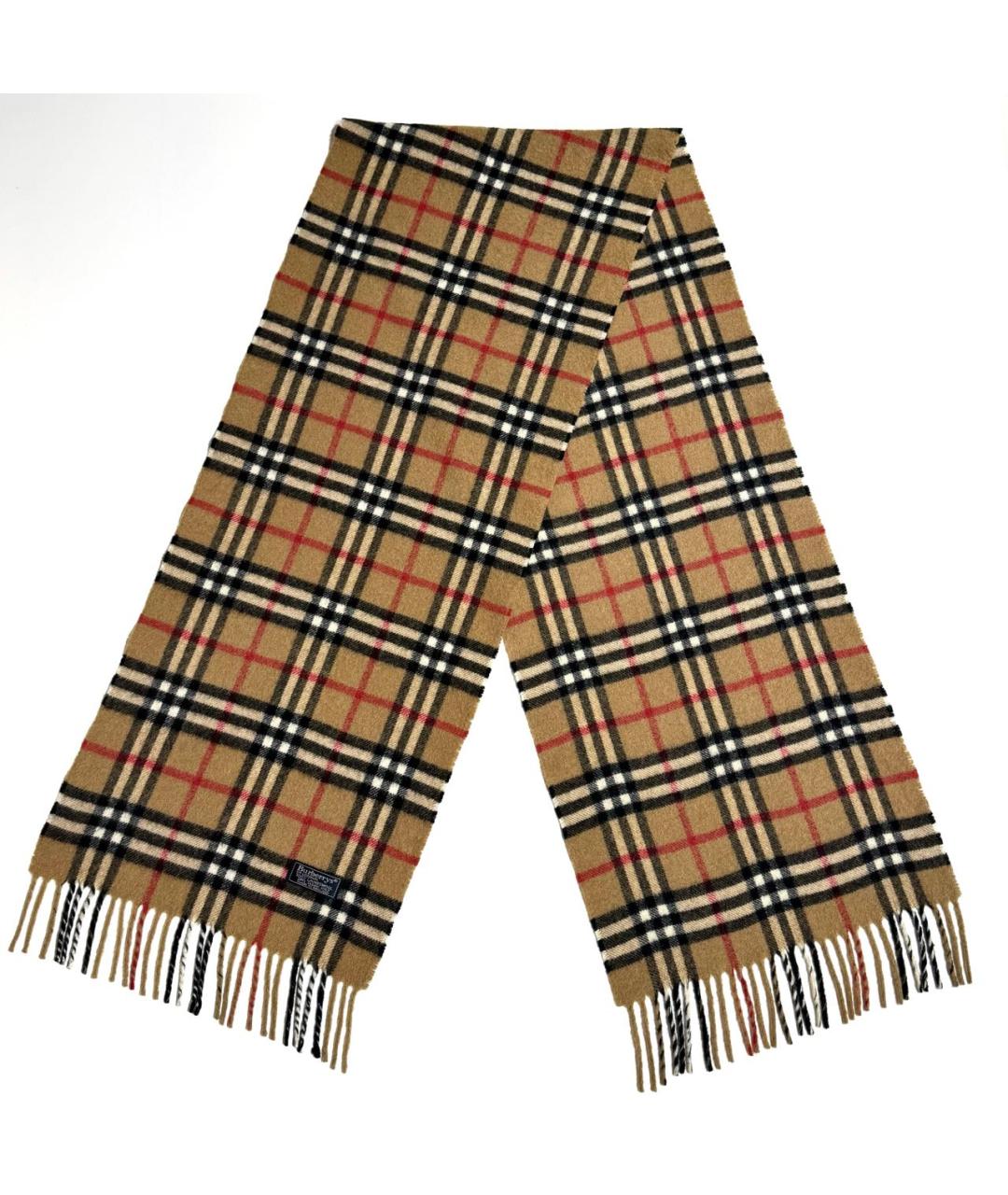 BURBERRY Бежевый шерстяной шарф, фото 7