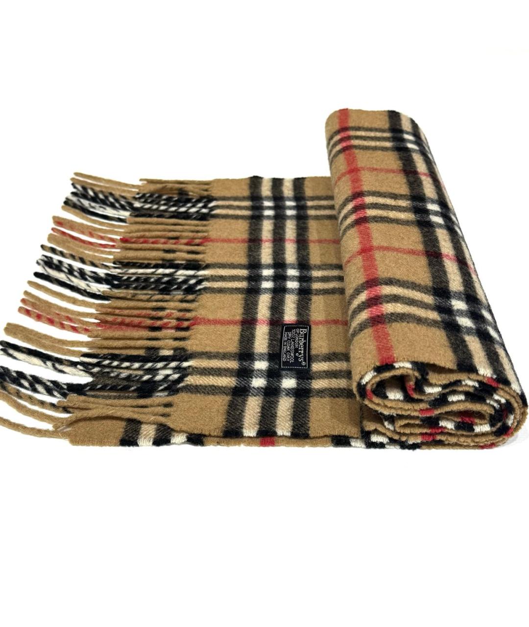 BURBERRY Бежевый шерстяной шарф, фото 6