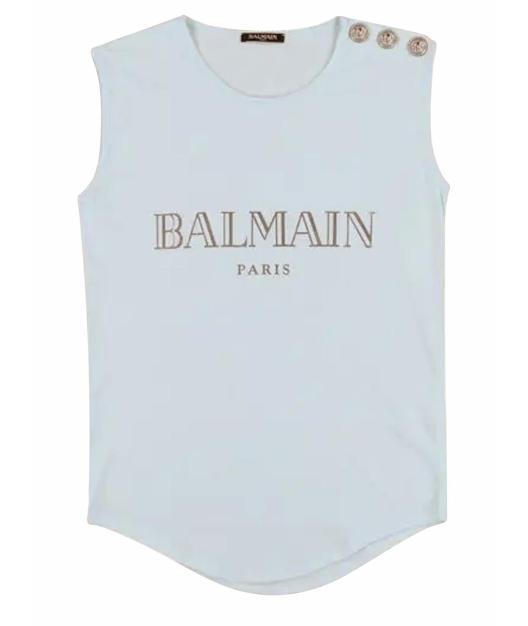 BALMAIN Белая хлопковая футболка, фото 1