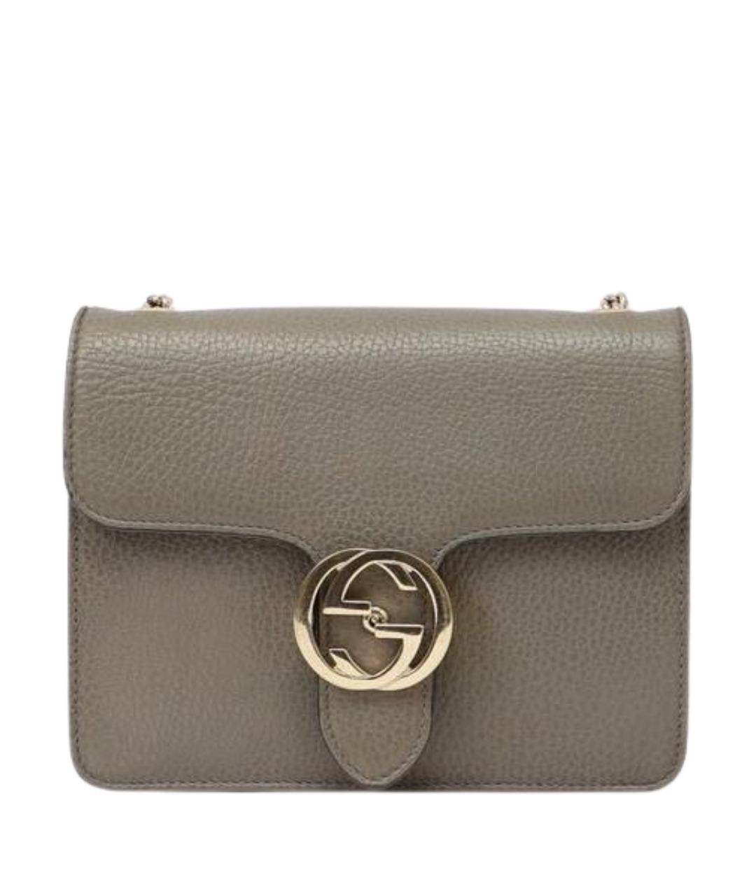 GUCCI Серая кожаная сумка через плечо, фото 1