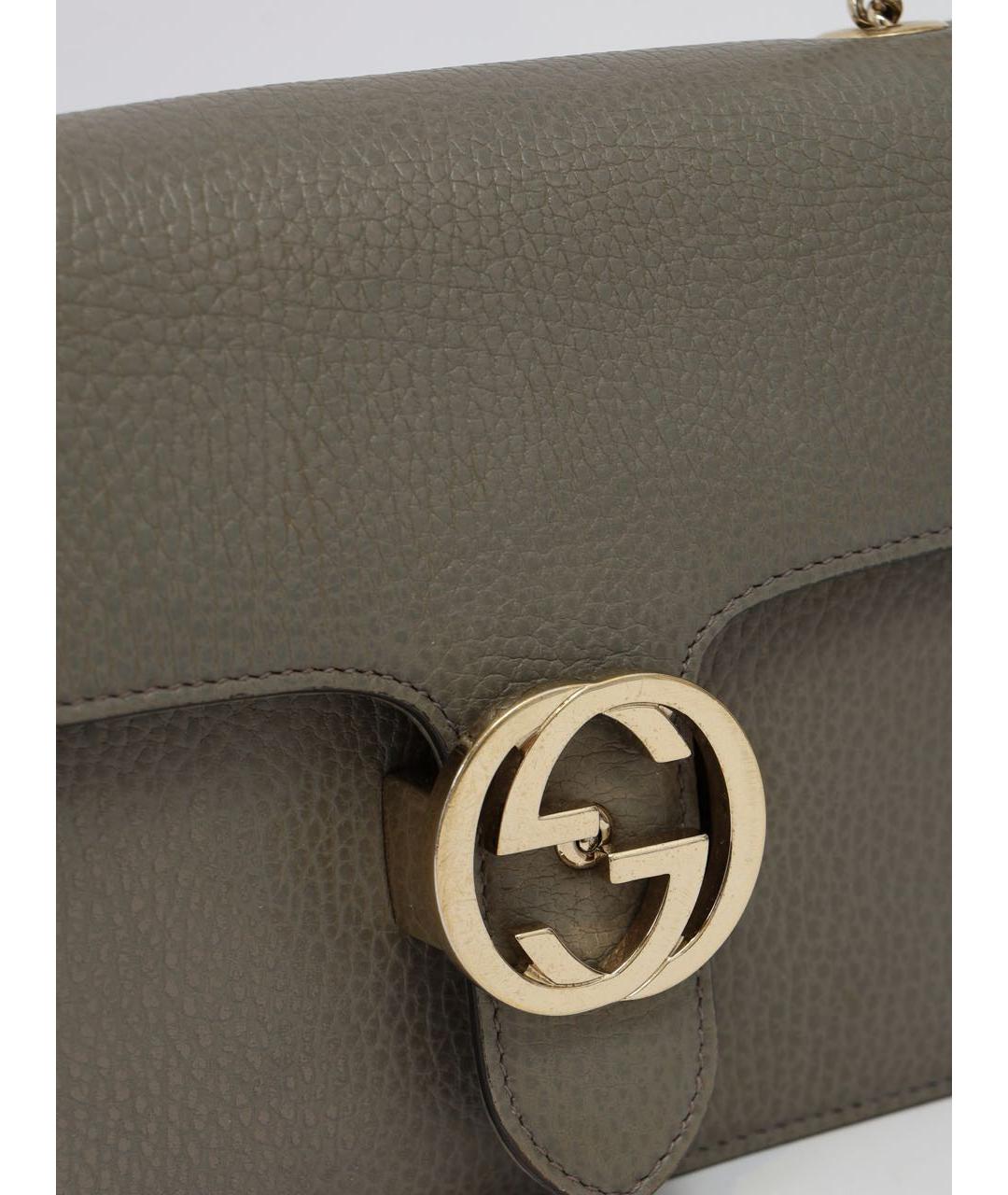 GUCCI Серая кожаная сумка через плечо, фото 8