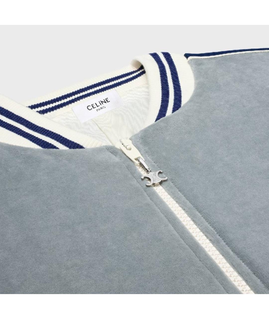 CELINE Серый велюровый костюм с брюками, фото 5