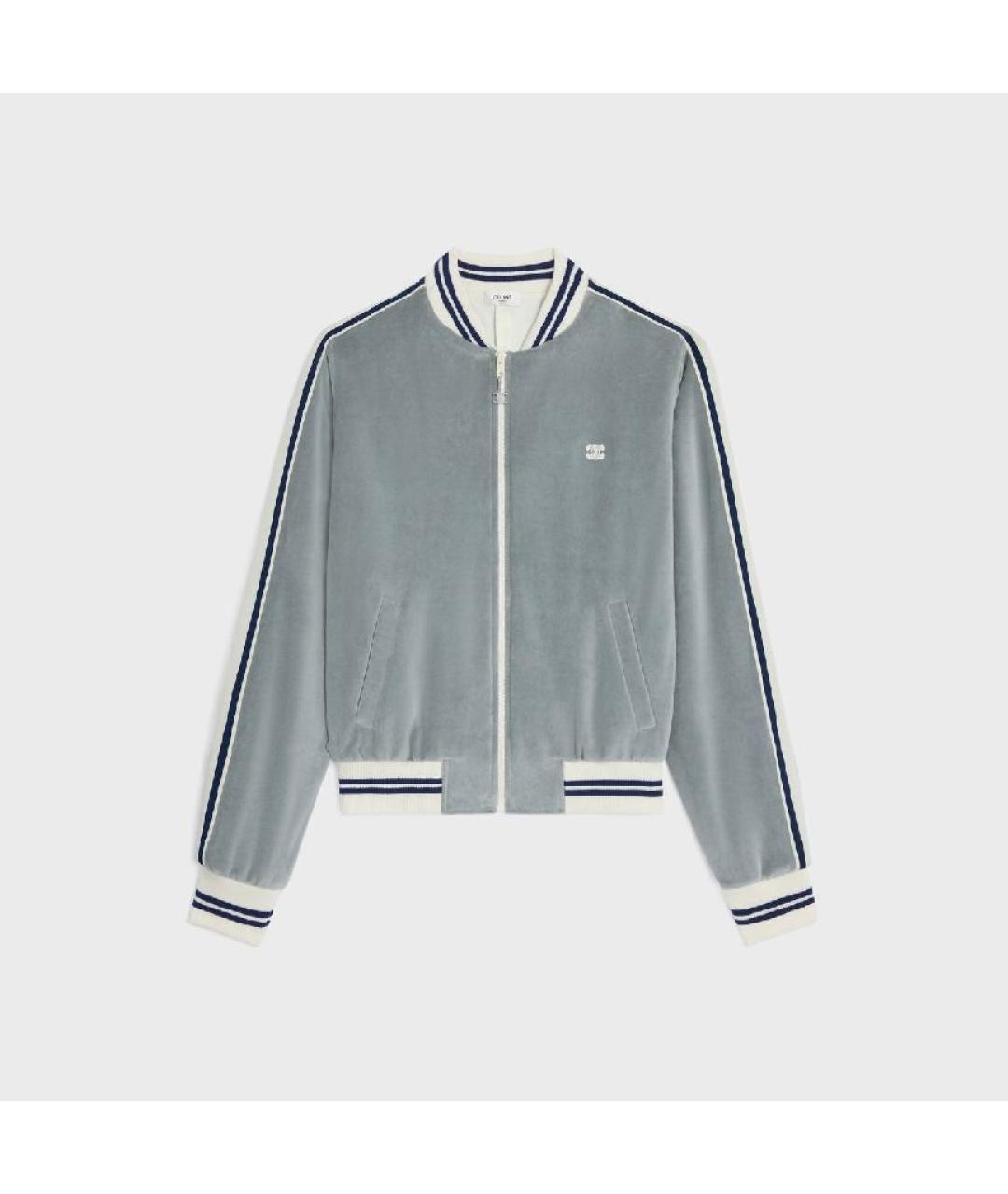 CELINE Серый велюровый костюм с брюками, фото 7