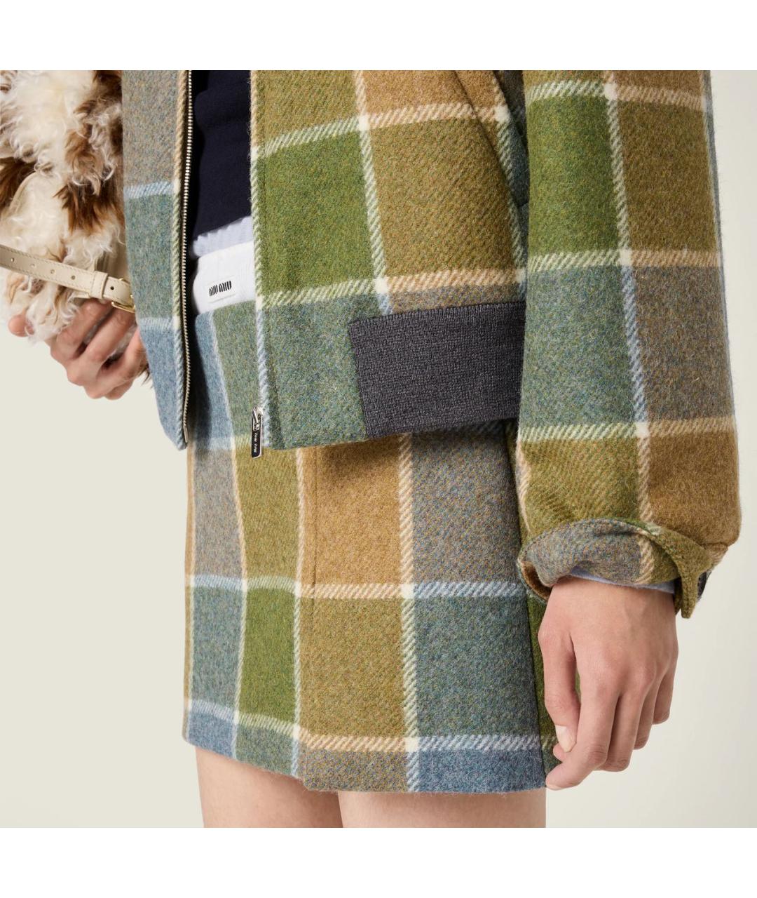 MIU MIU Горчичная шерстяная куртка, фото 4