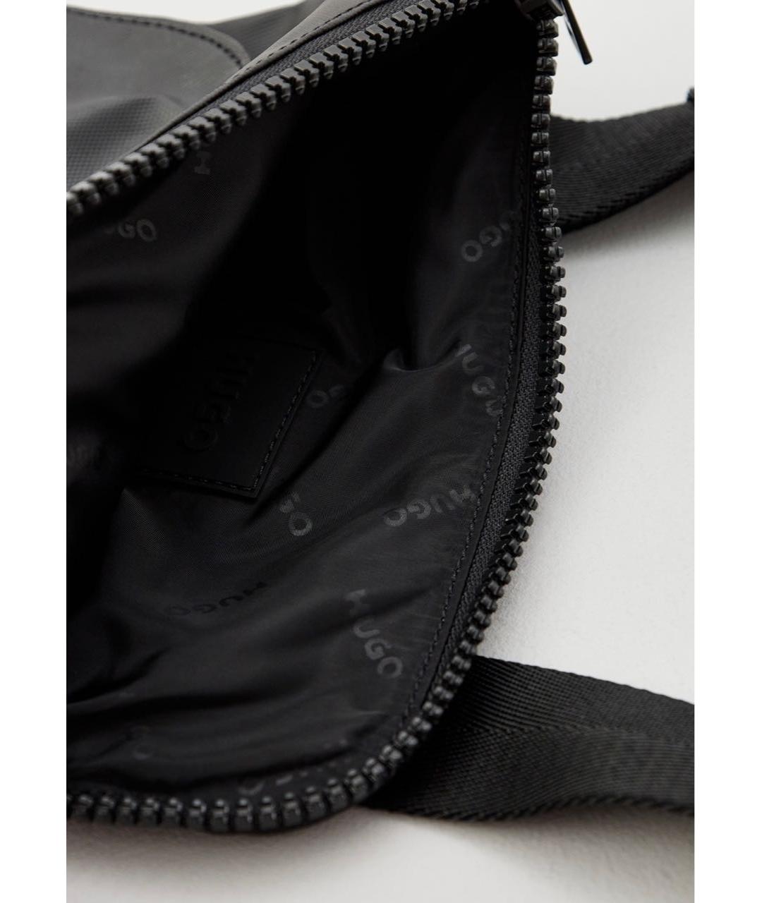 HUGO Черная сумка на плечо из искусственной кожи, фото 4