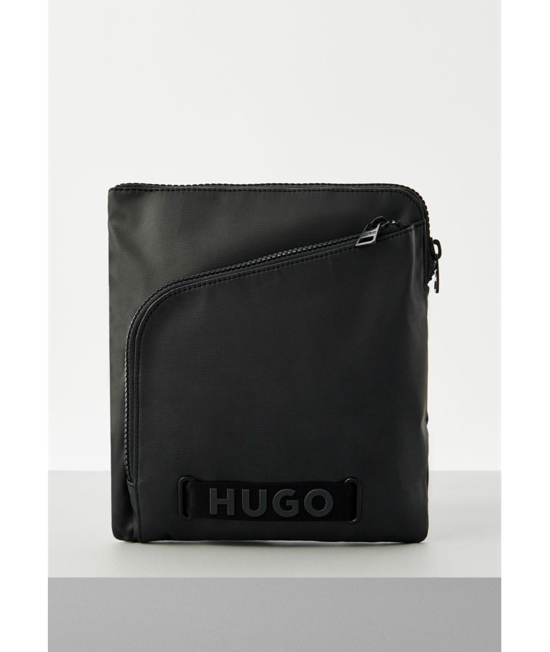 HUGO Черная сумка на плечо из искусственной кожи, фото 5