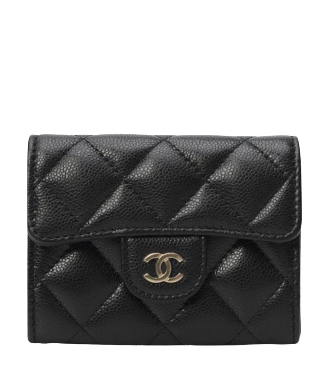 CHANEL Черный кожаный кошелек, фото 1