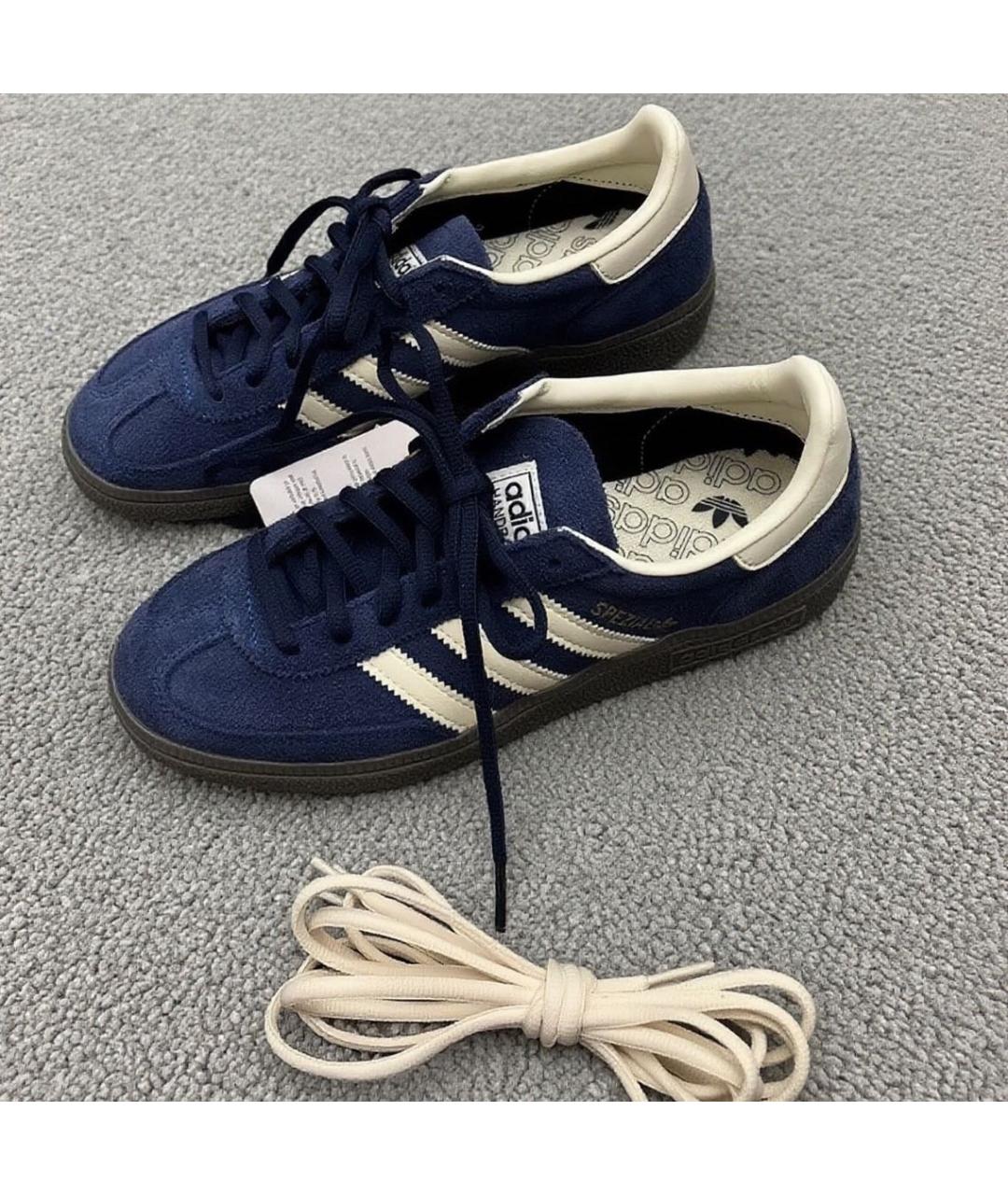 ADIDAS Темно-синие замшевые кроссовки, фото 5