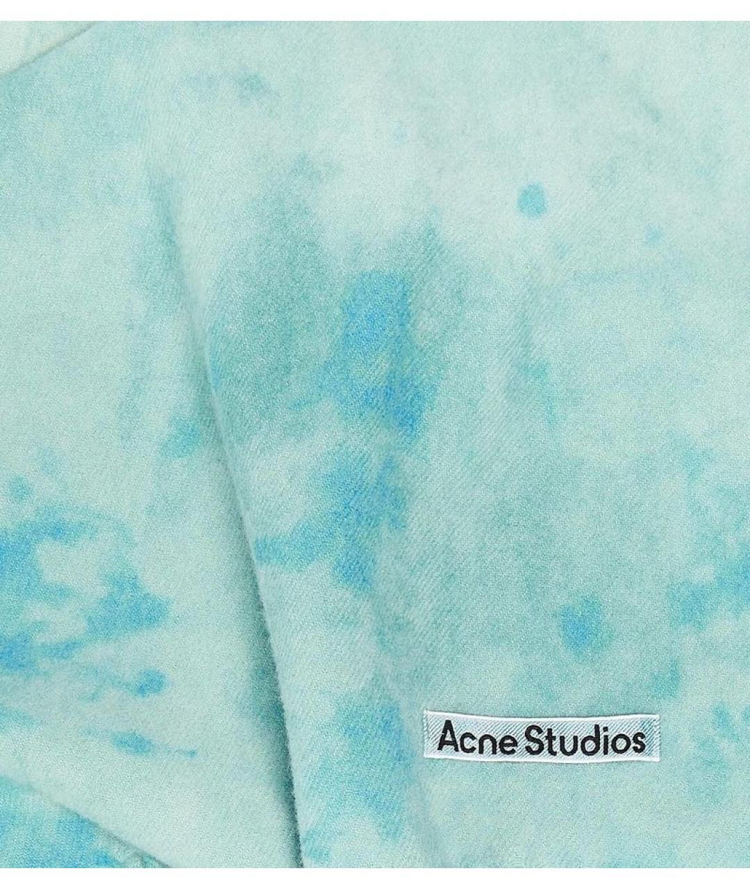ACNE STUDIOS Голубой шерстяной шарф, фото 5