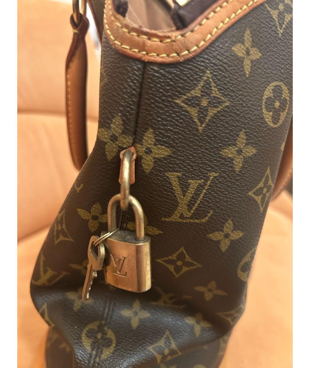 LOUIS VUITTON Коричневая кожаная сумка тоут, фото 5