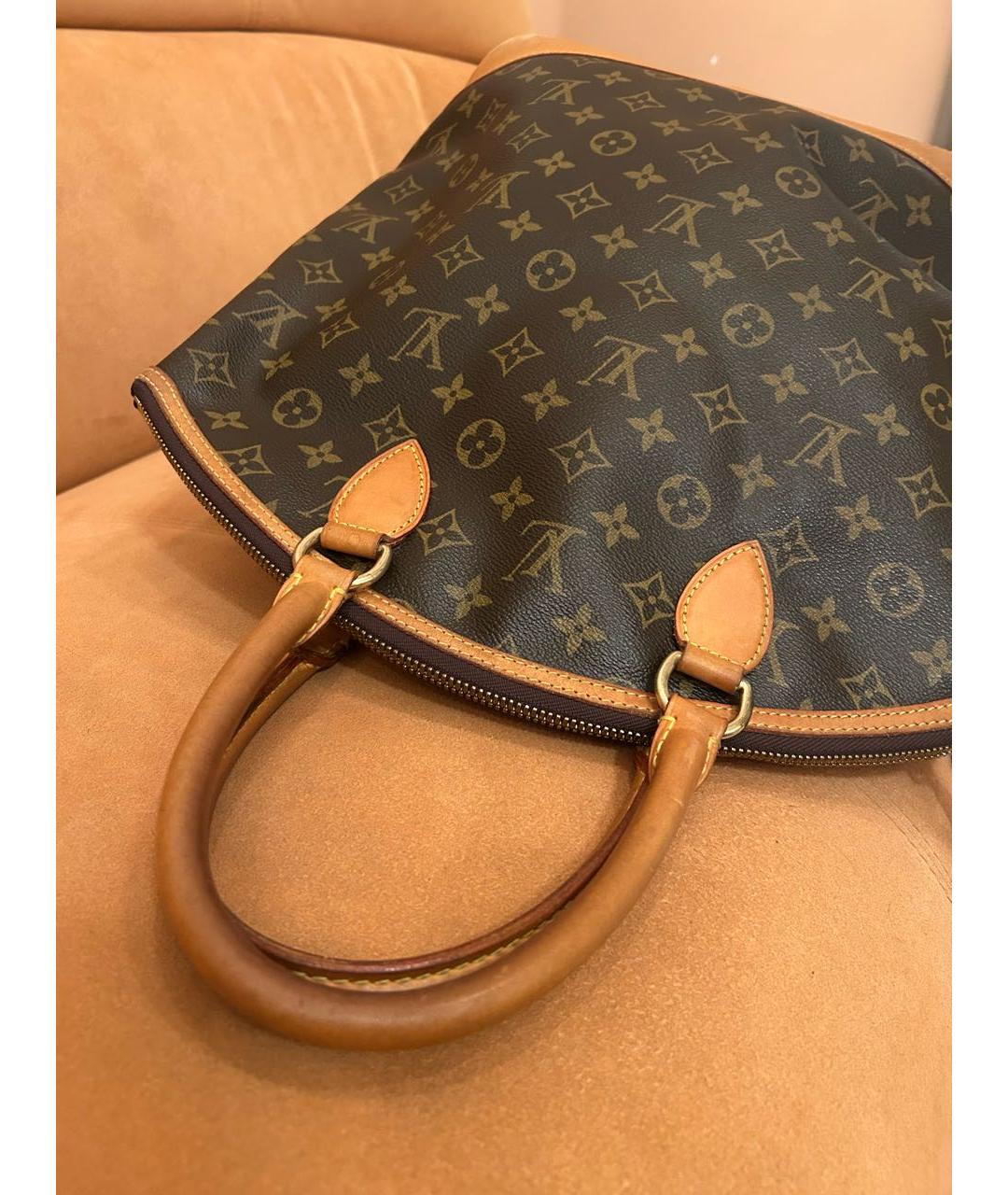 LOUIS VUITTON Коричневая кожаная сумка тоут, фото 3