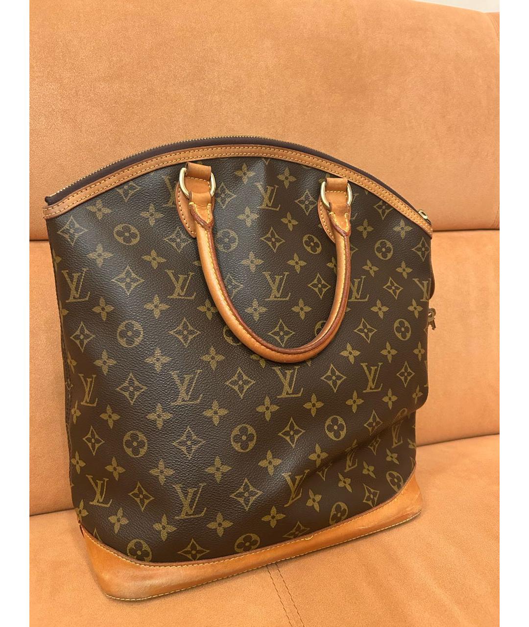 LOUIS VUITTON Коричневая кожаная сумка тоут, фото 2