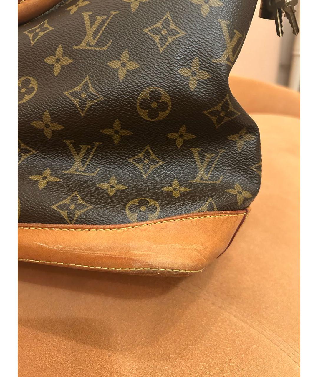 LOUIS VUITTON Коричневая кожаная сумка тоут, фото 8
