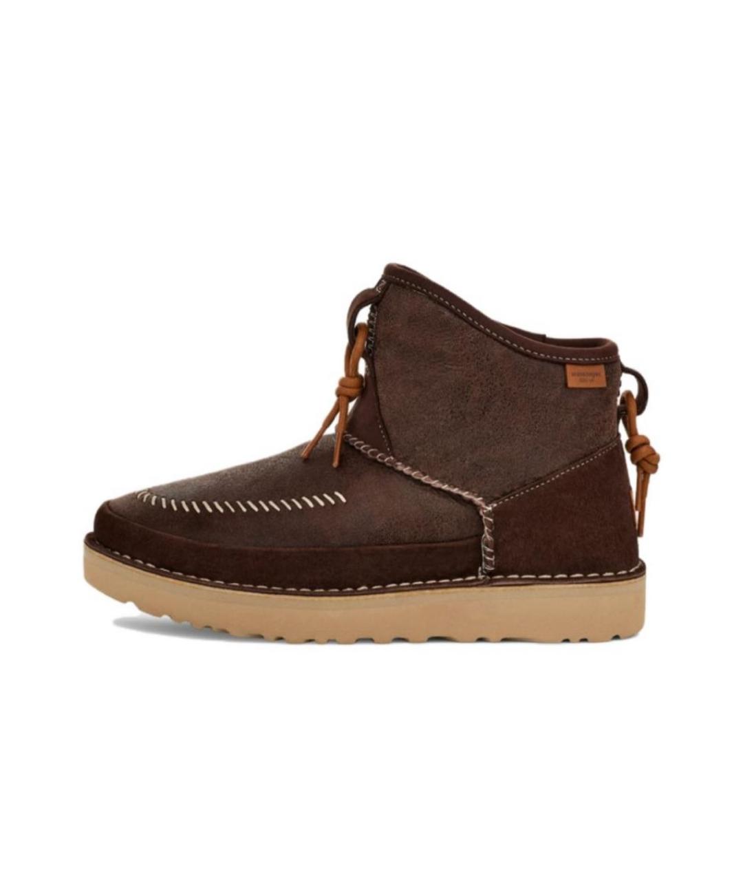 UGG AUSTRALIA Коричневые замшевые высокие ботинки, фото 4