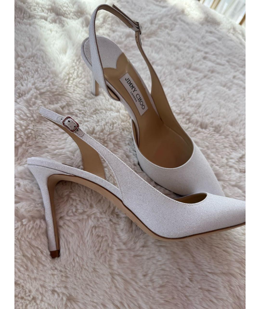 JIMMY CHOO Белые свадебные туфли на высоком каблуке, фото 6