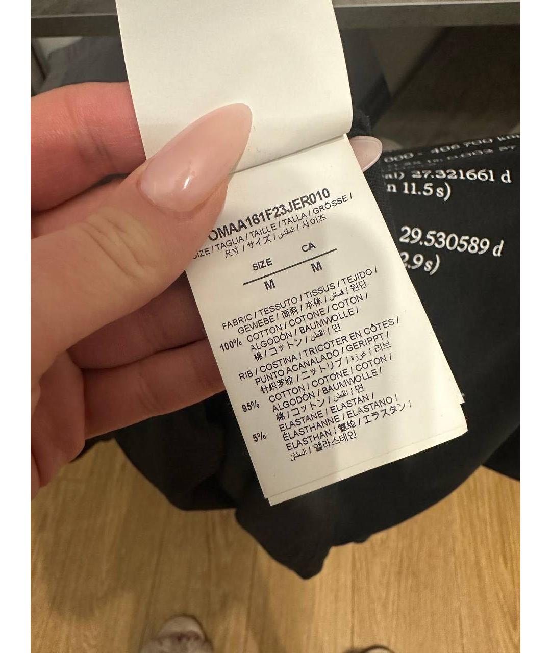 OFF-WHITE Черная хлопковая футболка, фото 5