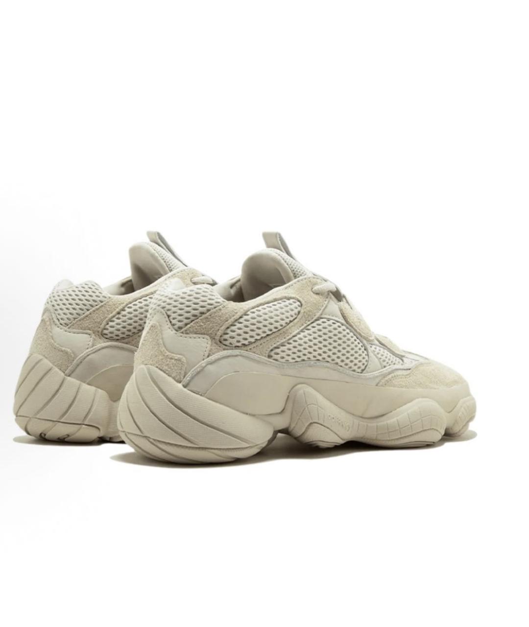 ADIDAS YEEZY Бежевые замшевые низкие кроссовки / кеды, фото 3