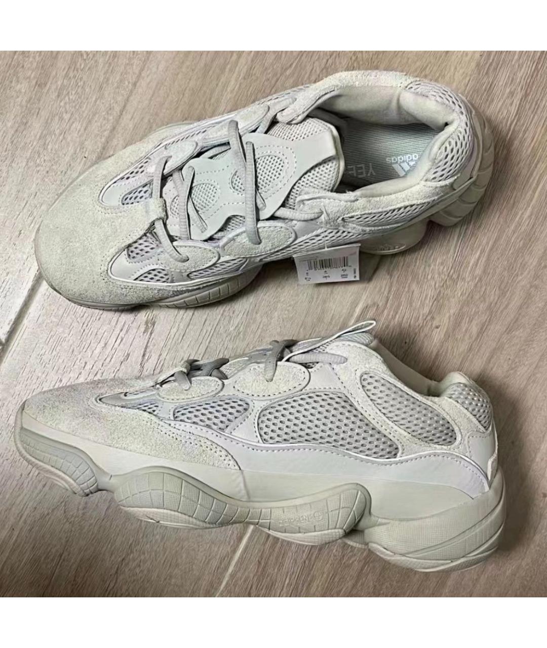 ADIDAS YEEZY Бежевые замшевые низкие кроссовки / кеды, фото 2