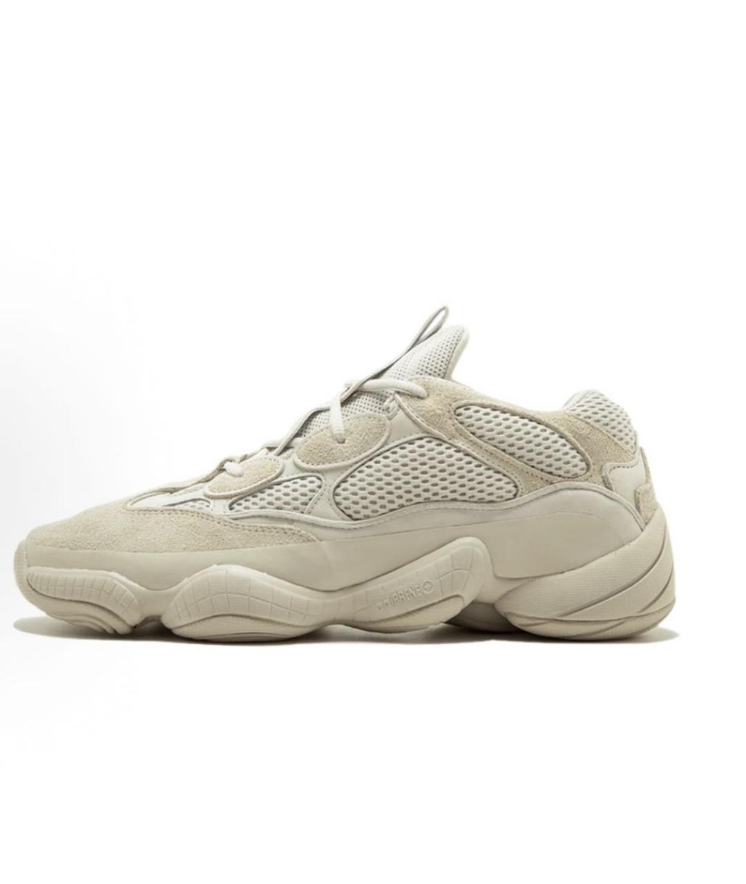 ADIDAS YEEZY Бежевые замшевые низкие кроссовки / кеды, фото 5