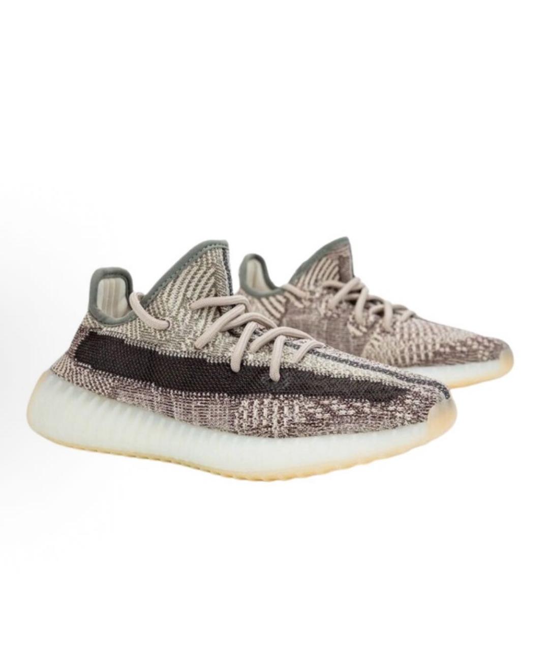 ADIDAS YEEZY Серые текстильные низкие кроссовки / кеды, фото 3