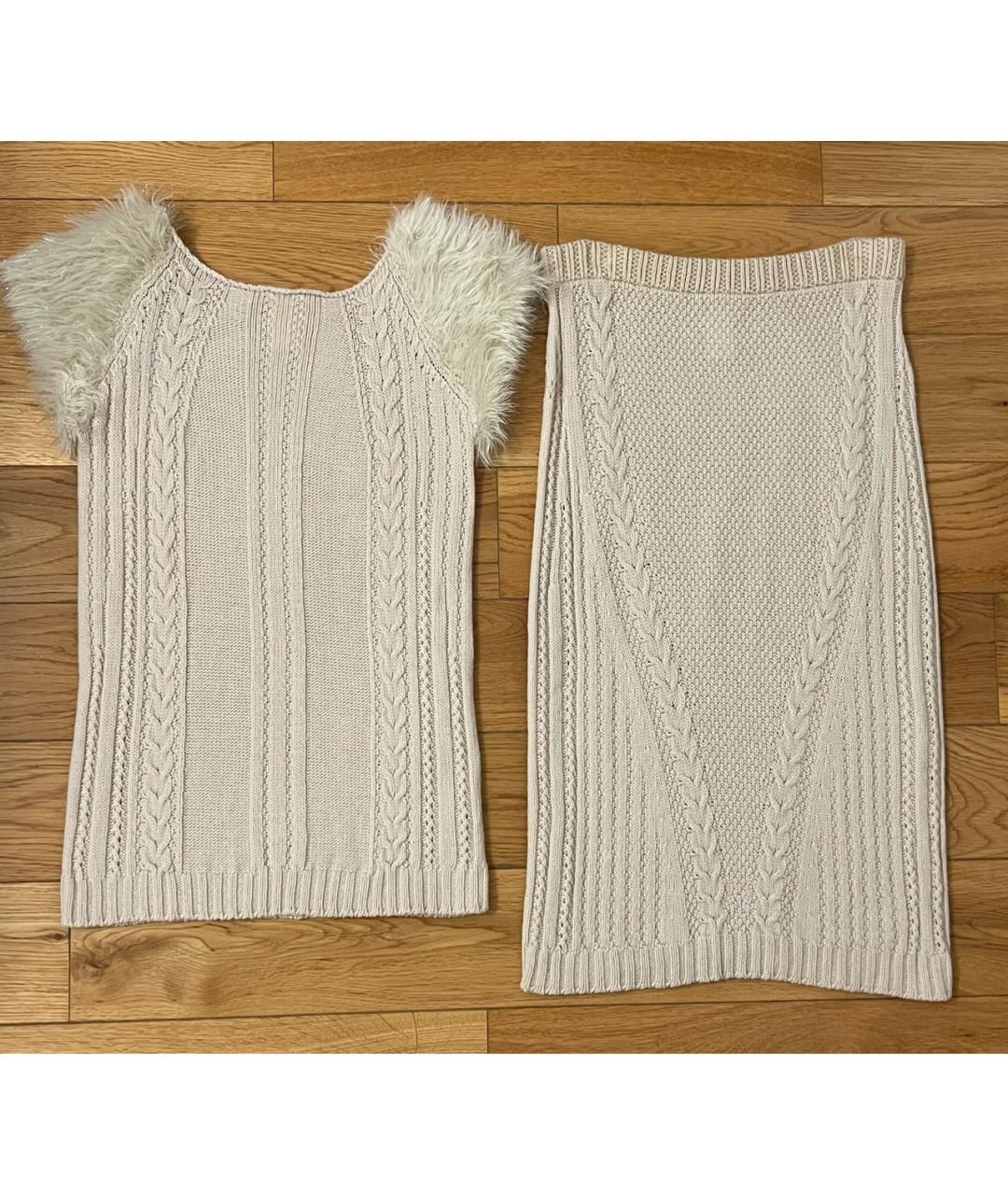 ALBERTA FERRETTI Бежевый шерстяной костюм с юбками, фото 3