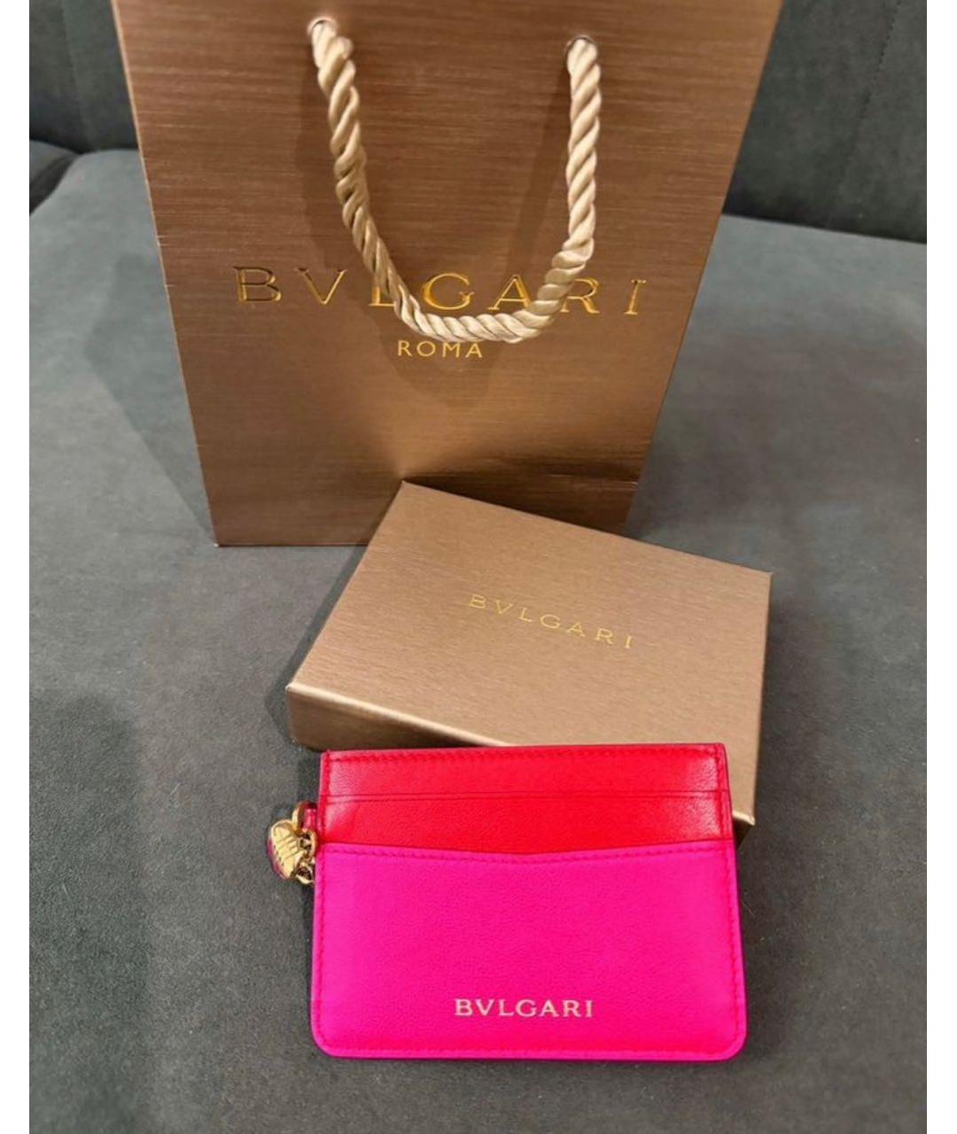 BVLGARI Розовый кожаный кардхолдер, фото 5