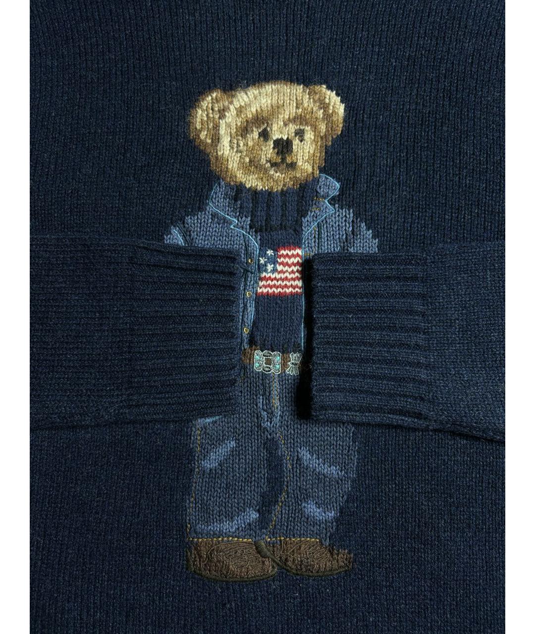 POLO RALPH LAUREN Темно-синий шерстяной джемпер / свитер, фото 4