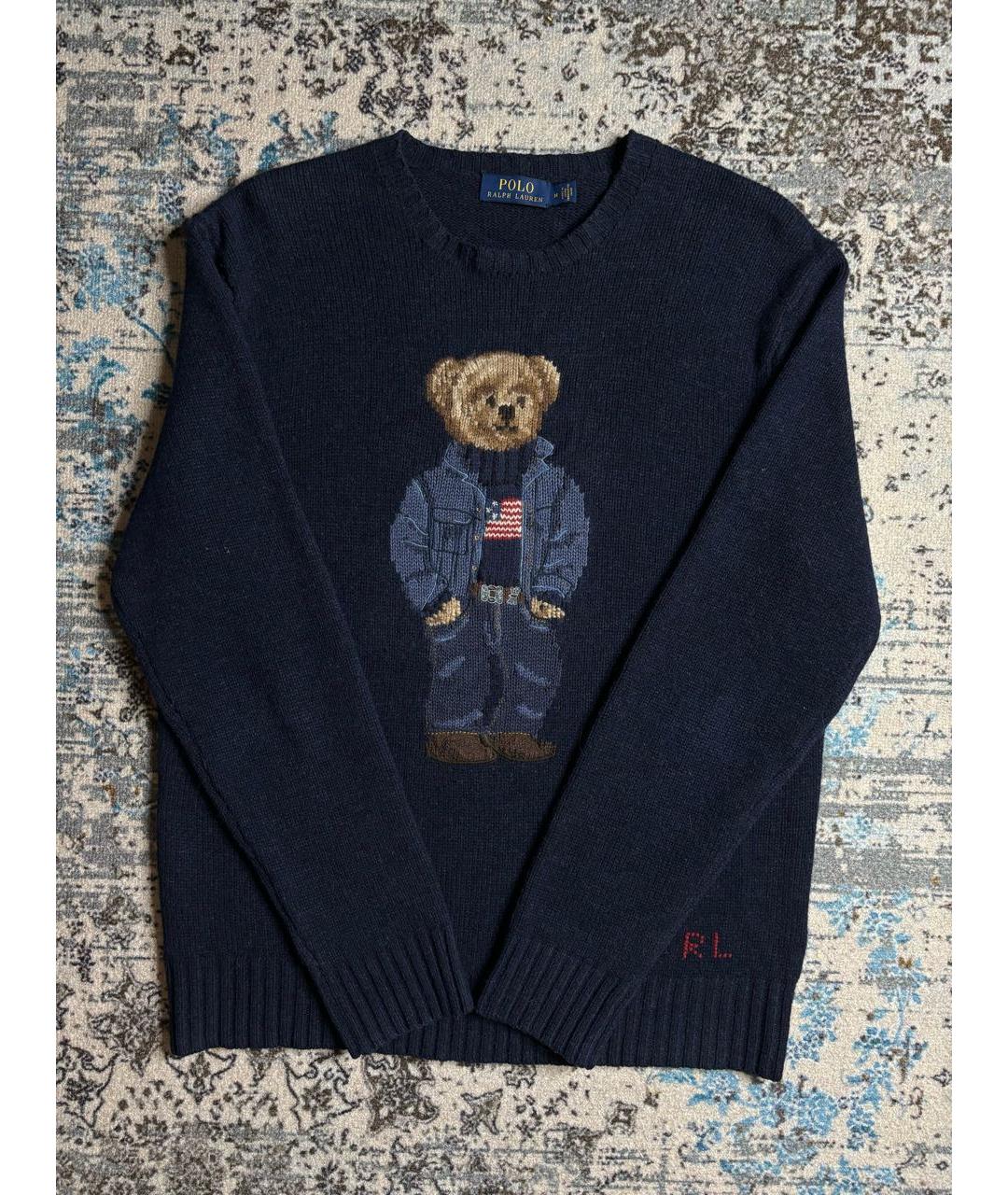 POLO RALPH LAUREN Темно-синий шерстяной джемпер / свитер, фото 6