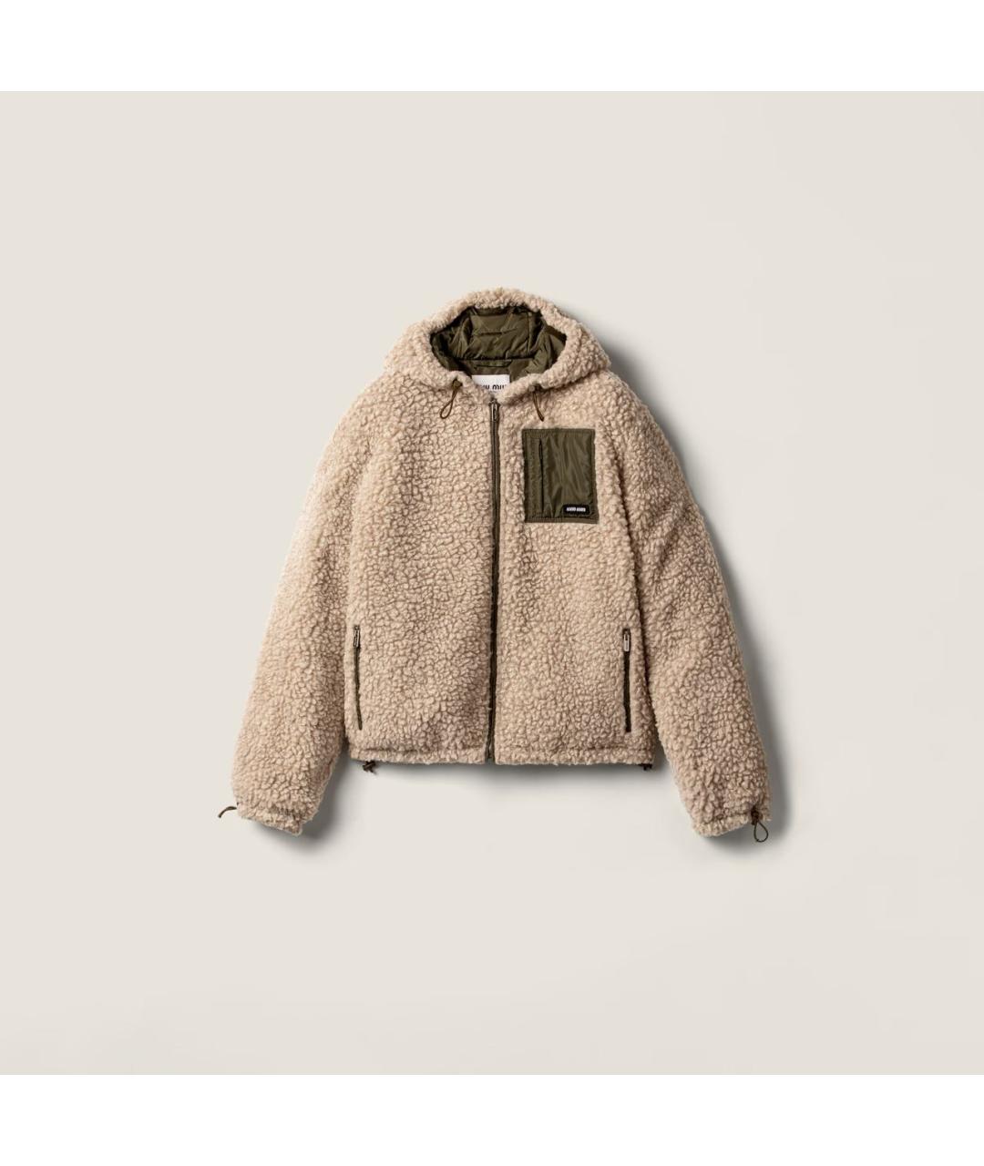 MIU MIU Бежевая шерстяная куртка, фото 6