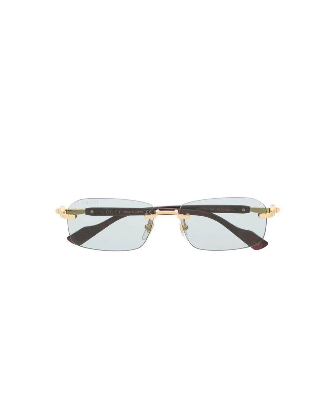 GUCCI Зеленые металлические солнцезащитные очки, фото 4