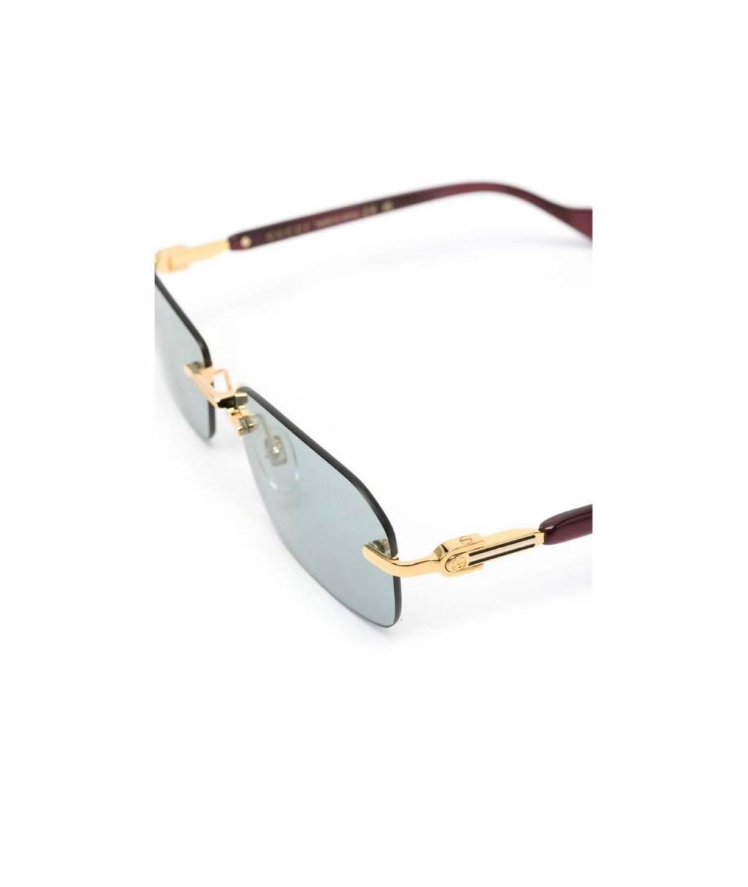 GUCCI Зеленые металлические солнцезащитные очки, фото 3