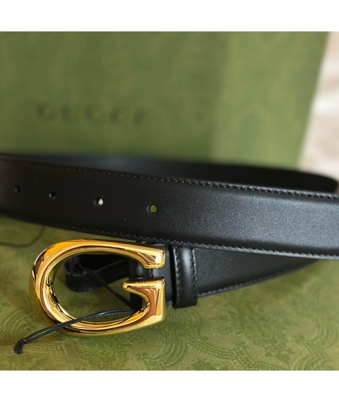GUCCI Черный кожаный ремень, фото 5