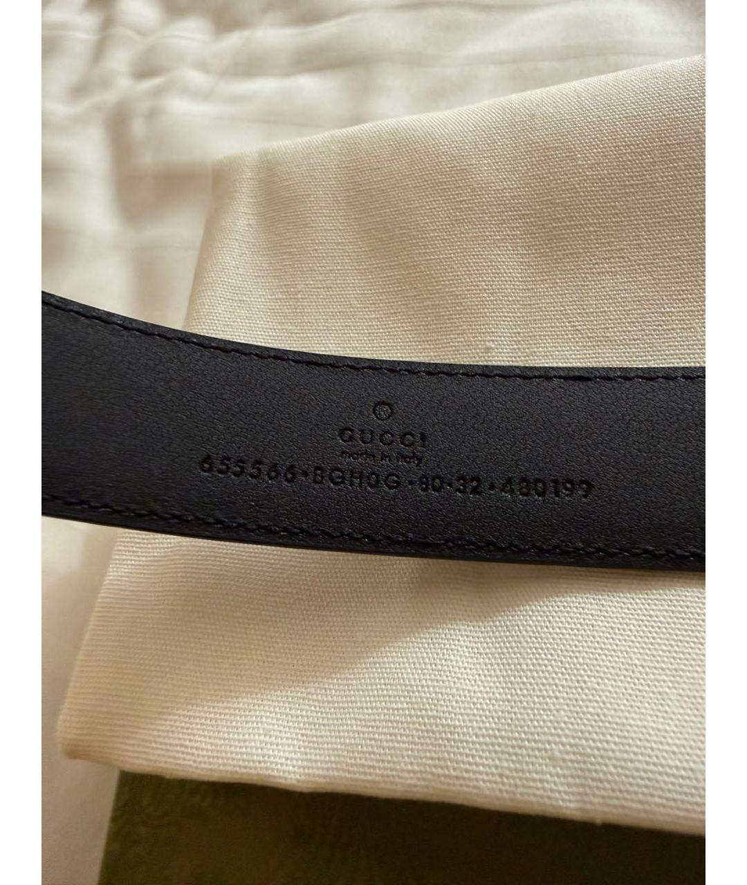 GUCCI Черный кожаный ремень, фото 4