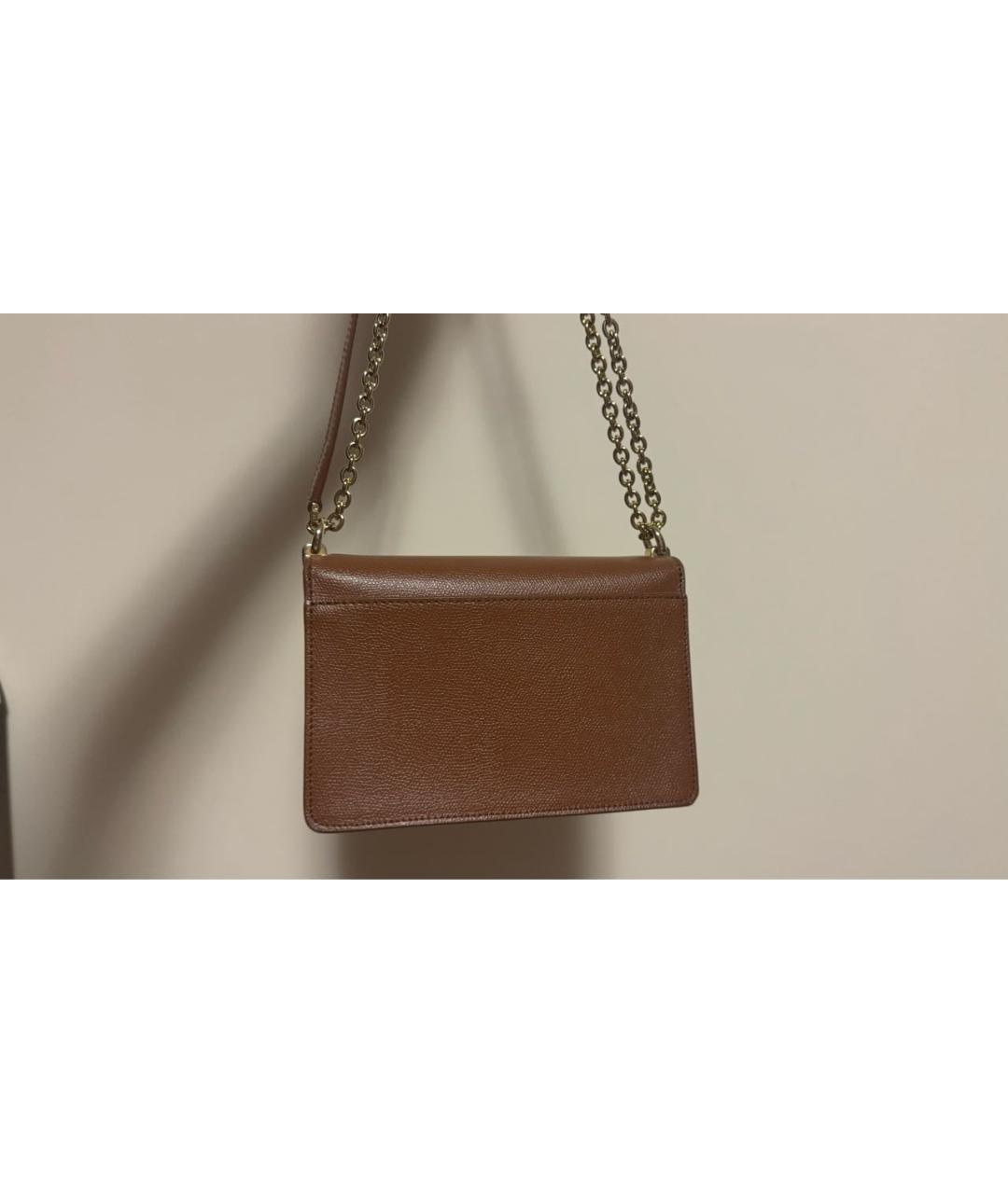 FURLA Коричневая кожаная сумка через плечо, фото 3