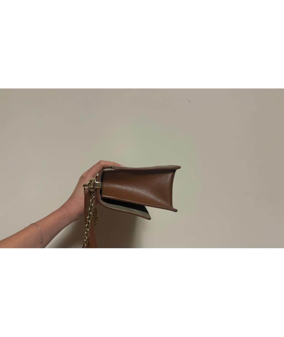 FURLA Коричневая кожаная сумка через плечо, фото 6