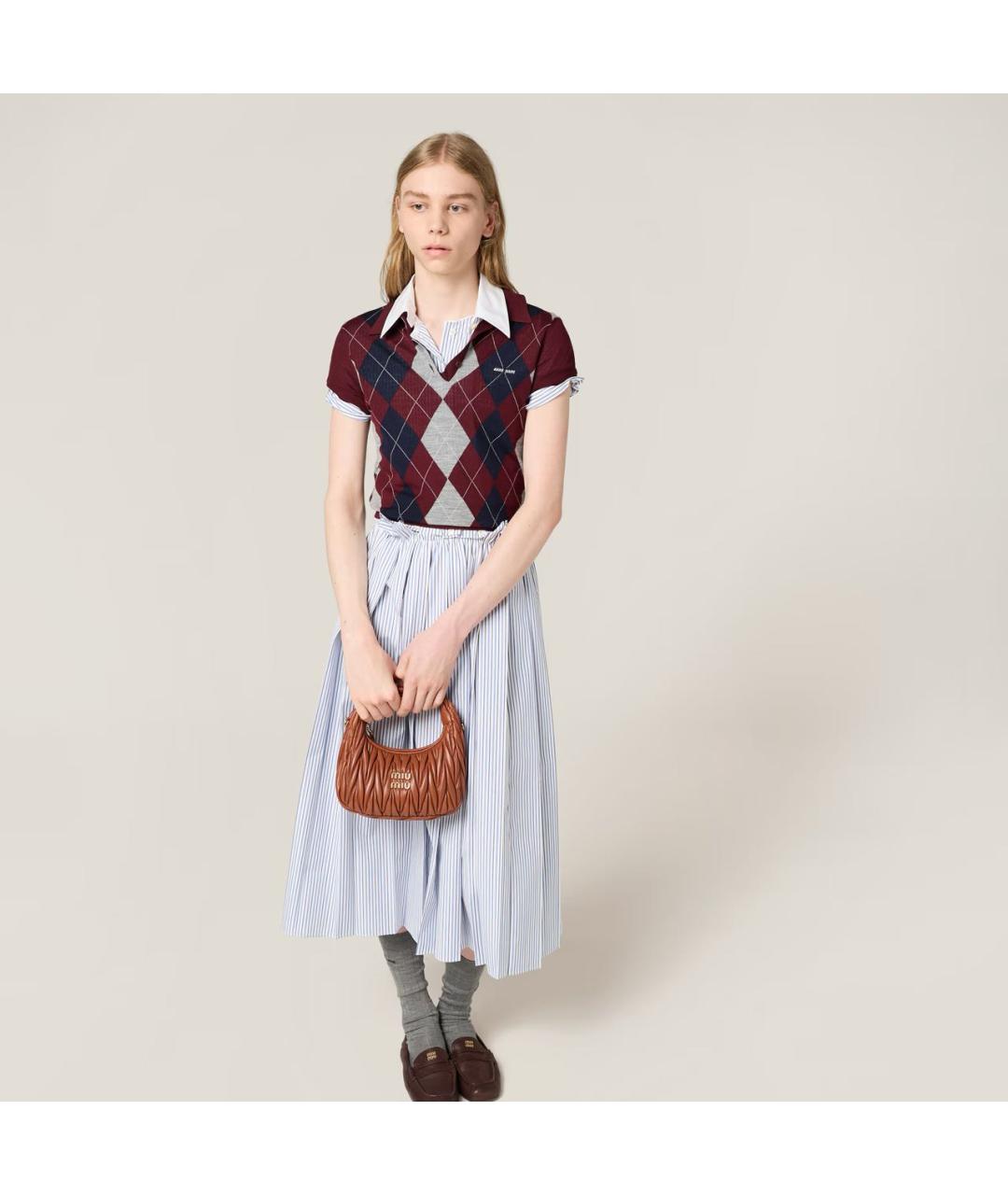 MIU MIU Коричневая кожаная сумка через плечо, фото 2