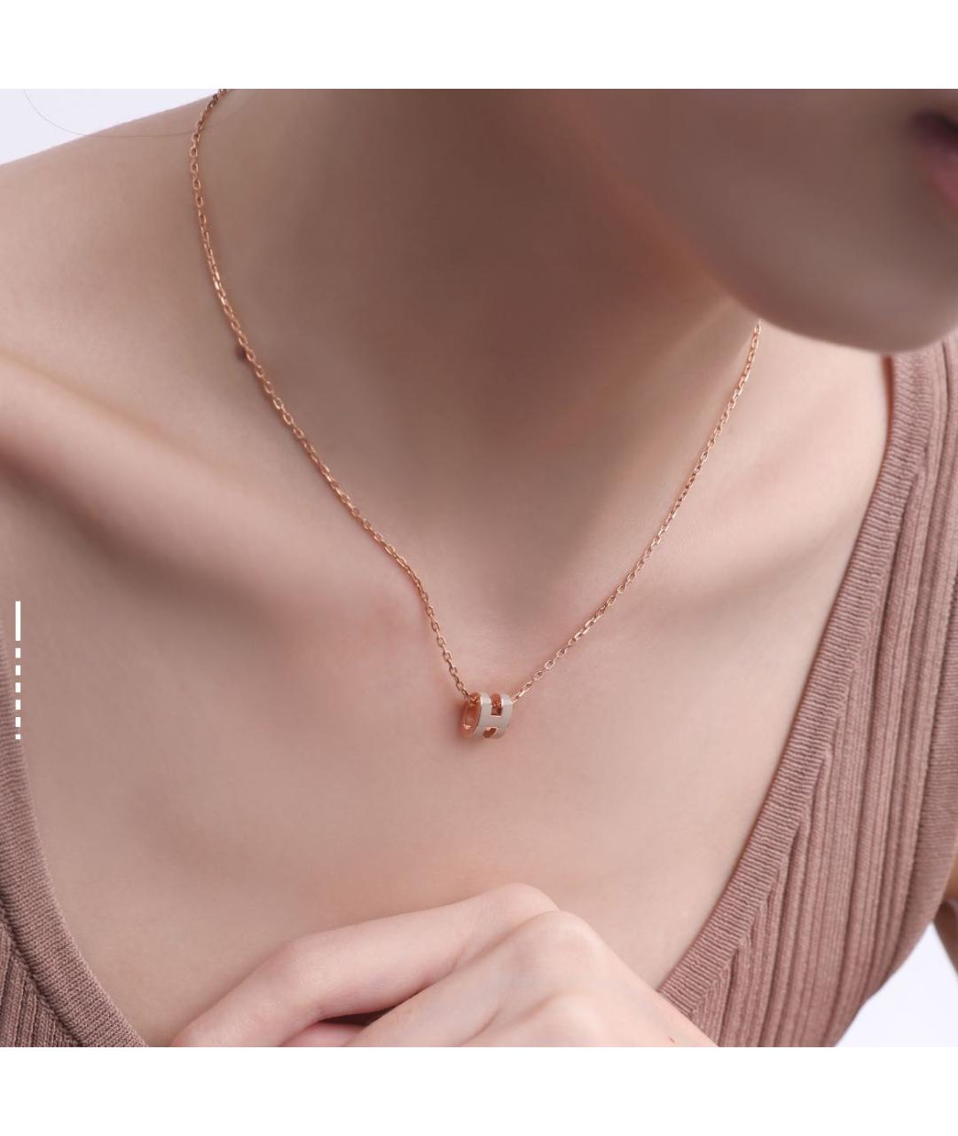 HERMES Бежевая металлическая подвеска, фото 4