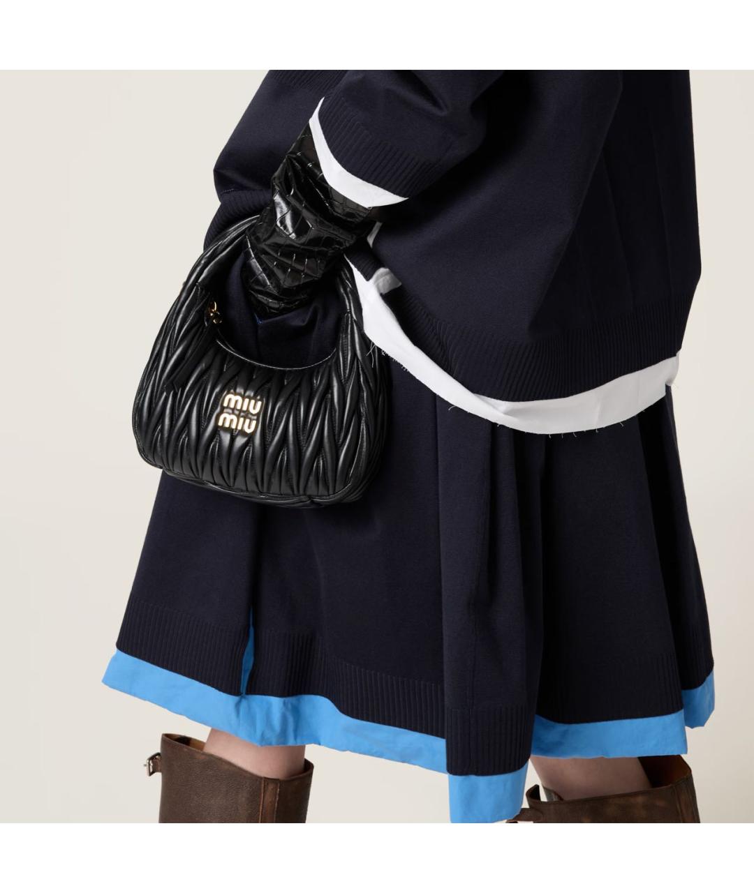 MIU MIU Черная кожаная сумка через плечо, фото 5
