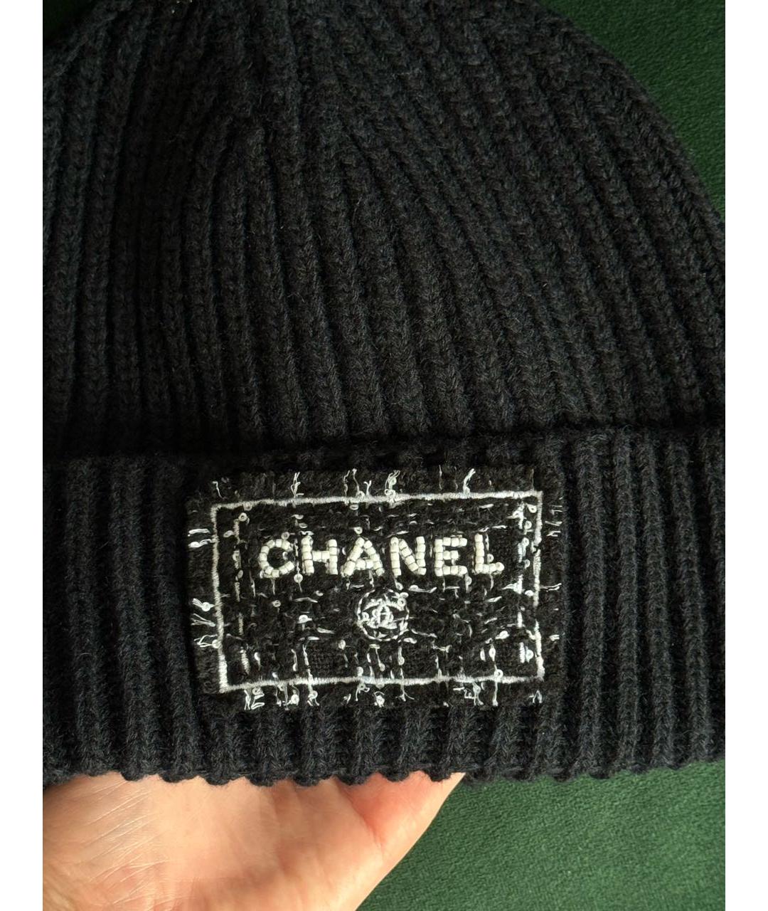 CHANEL Черная кашемировая шапка, фото 2