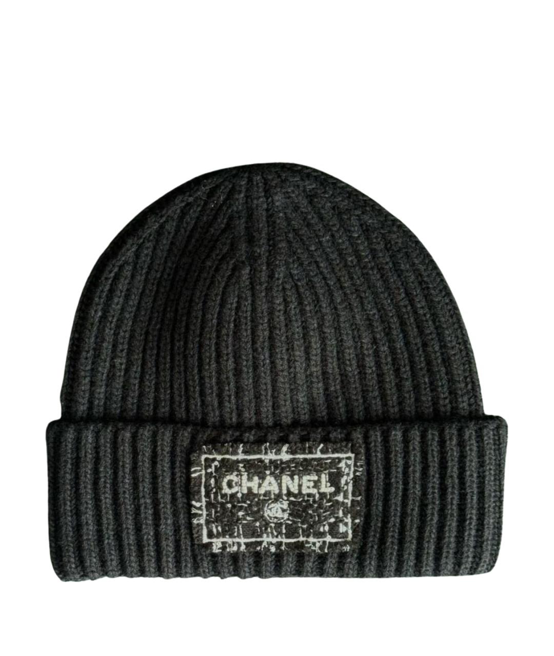 CHANEL Черная кашемировая шапка, фото 1