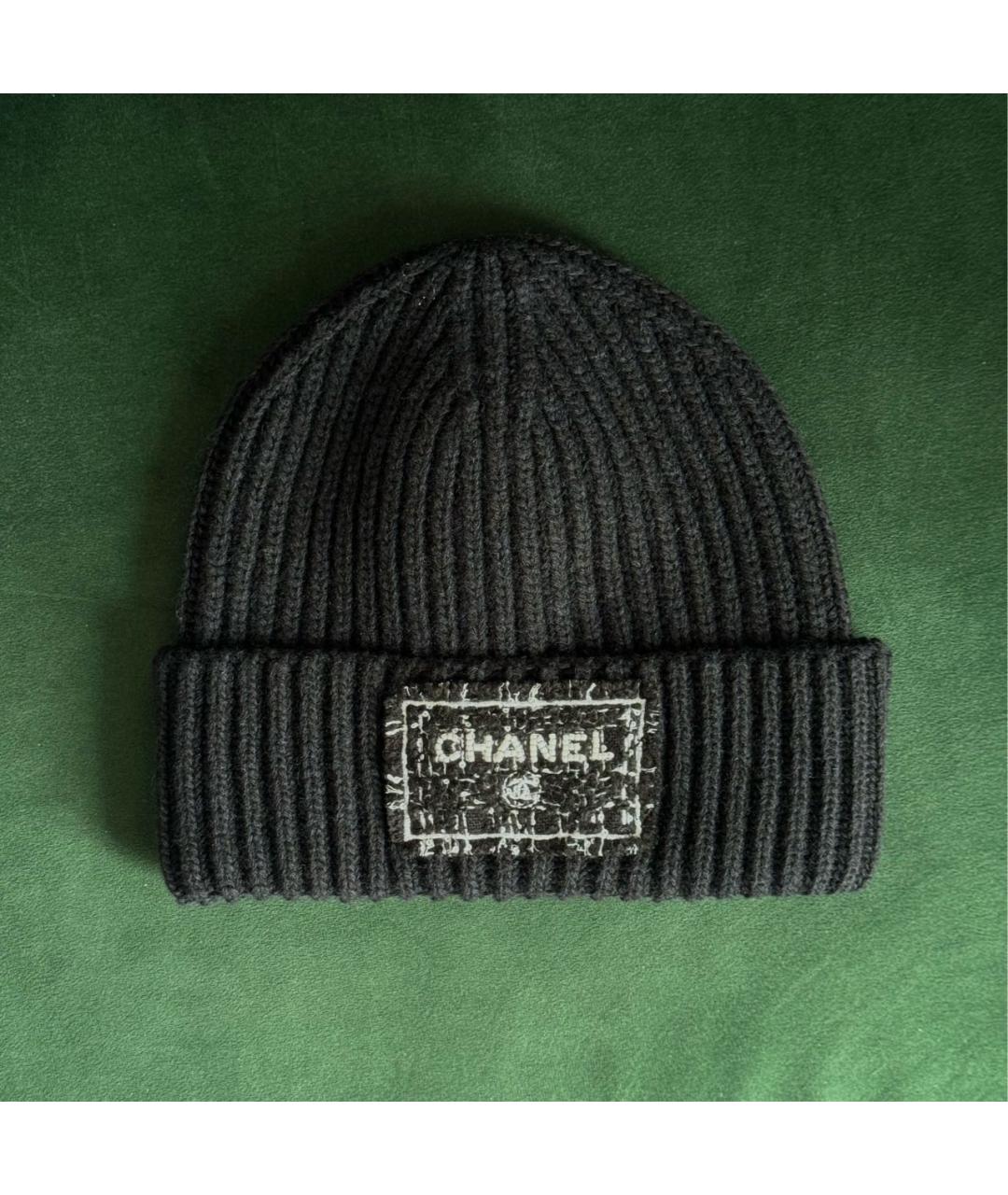 CHANEL Черная кашемировая шапка, фото 5