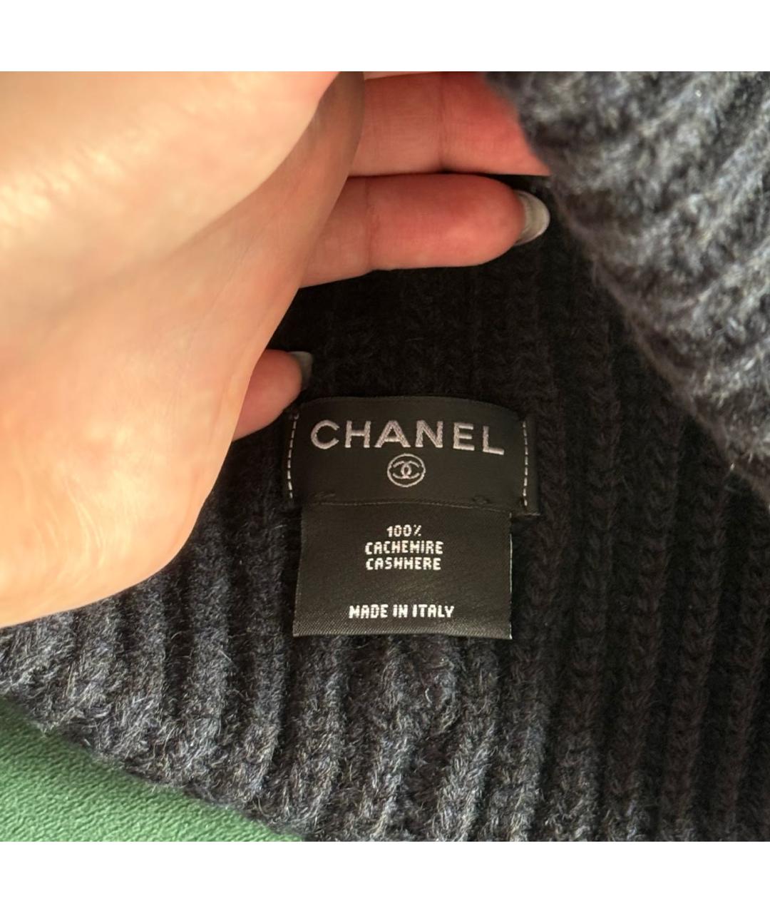 CHANEL Черная кашемировая шапка, фото 4
