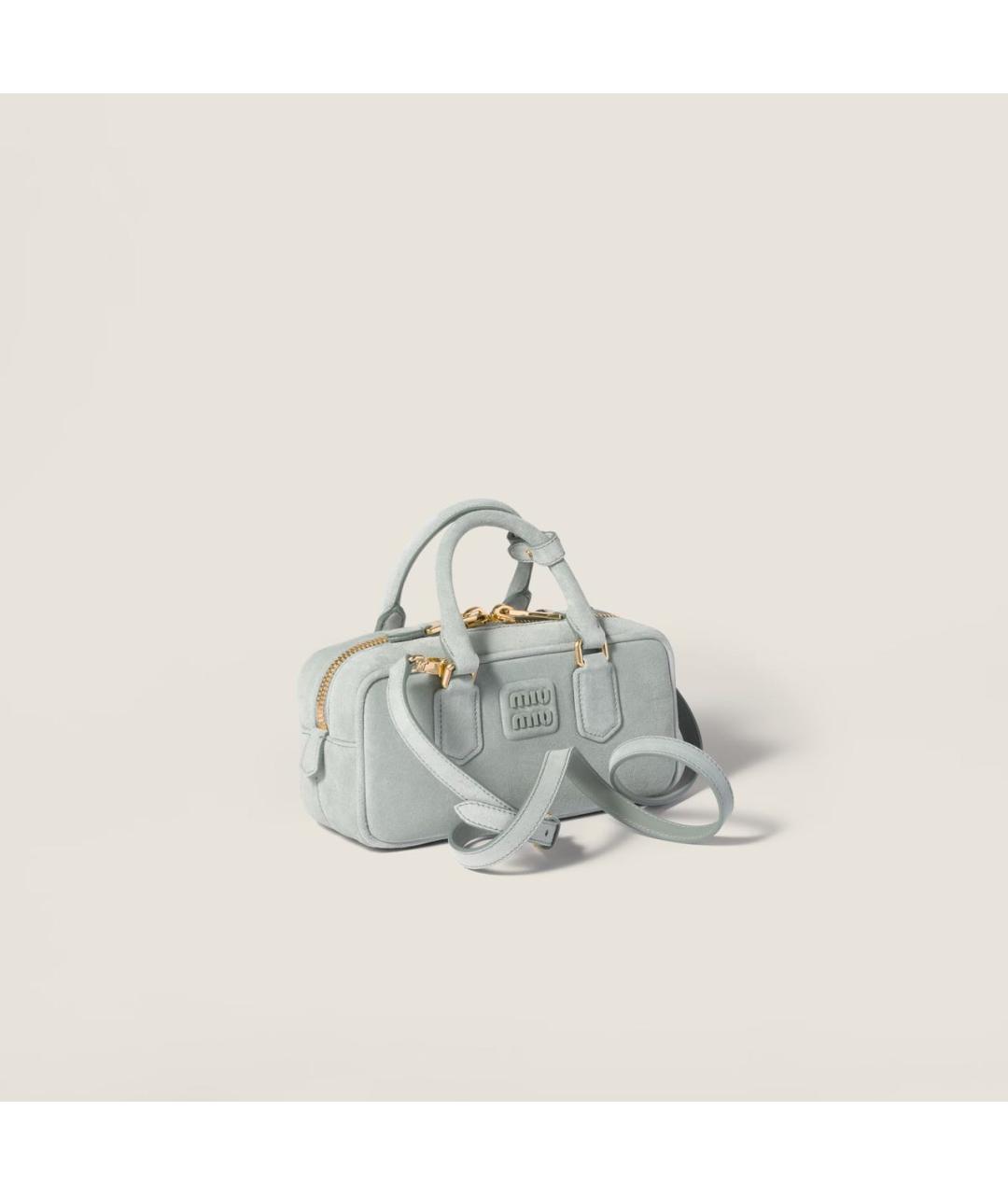 MIU MIU Голубая кожаная сумка через плечо, фото 2