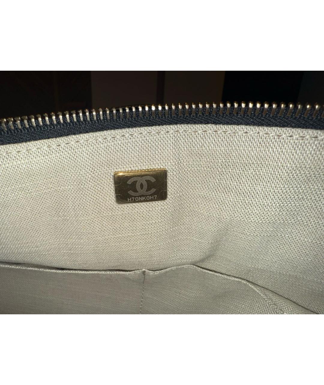 CHANEL Черная тканевая сумка тоут, фото 5