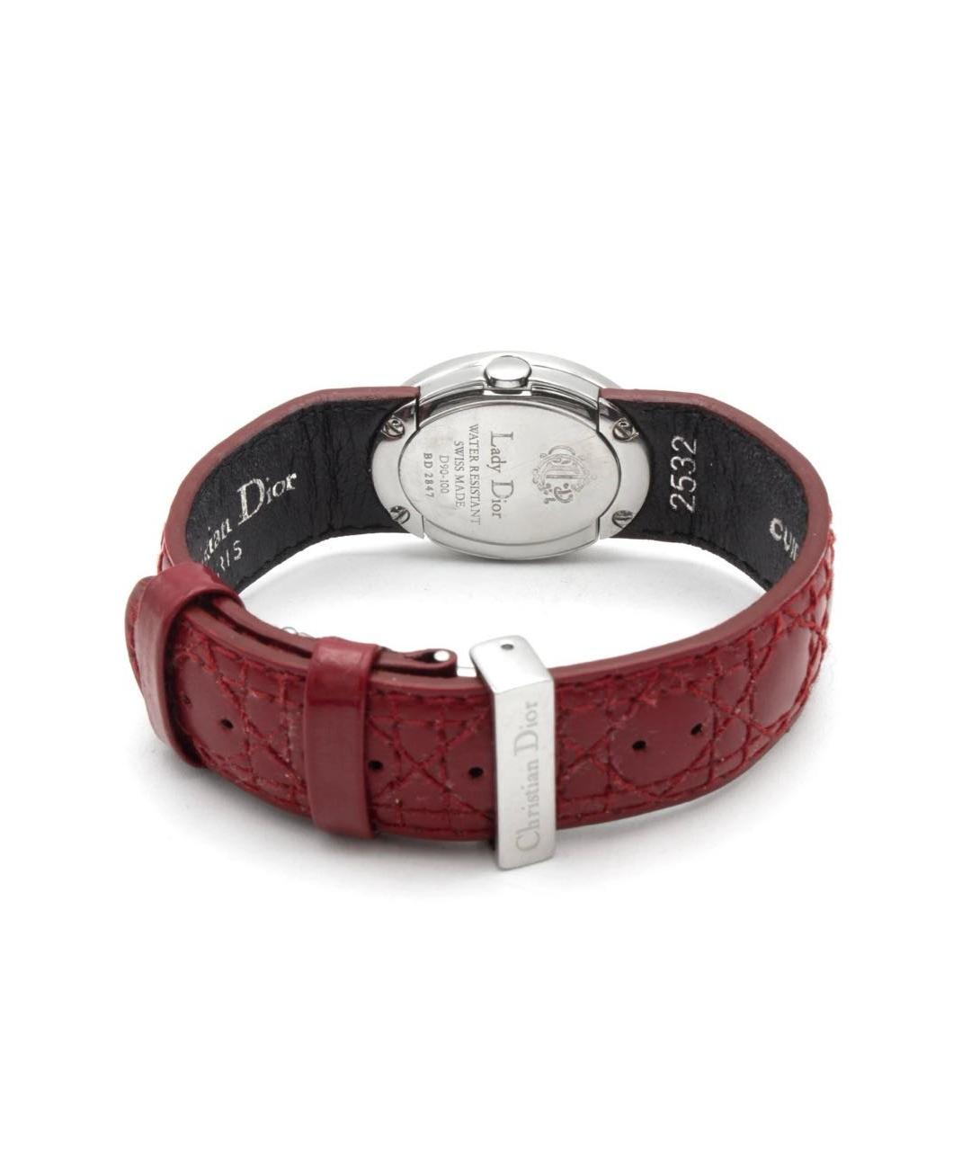 CHRISTIAN DIOR Бордовые кожаные часы, фото 2