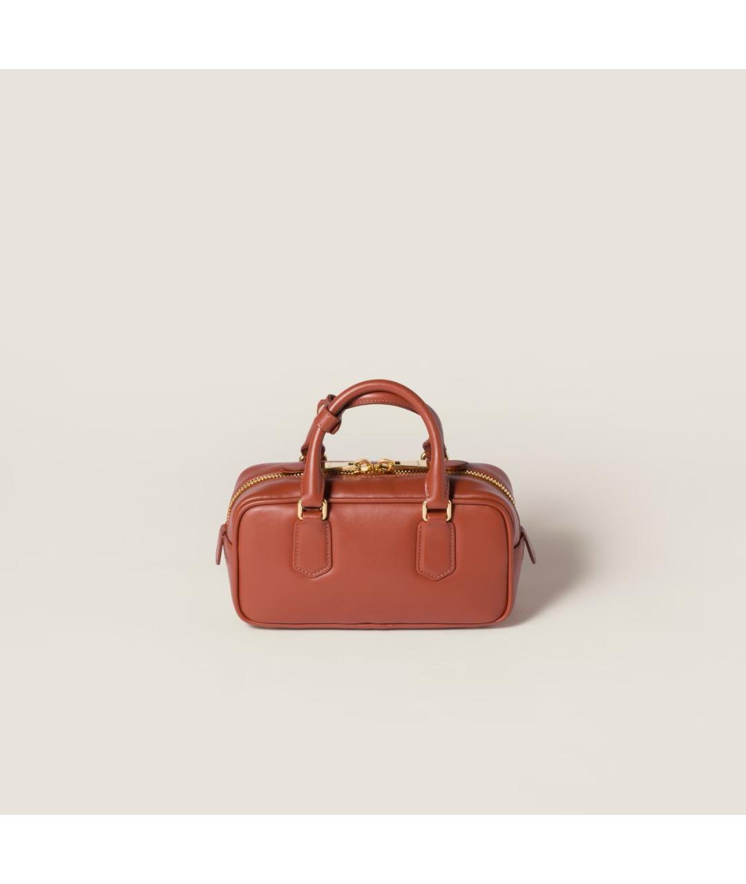 MIU MIU Коричневая кожаная сумка через плечо, фото 4