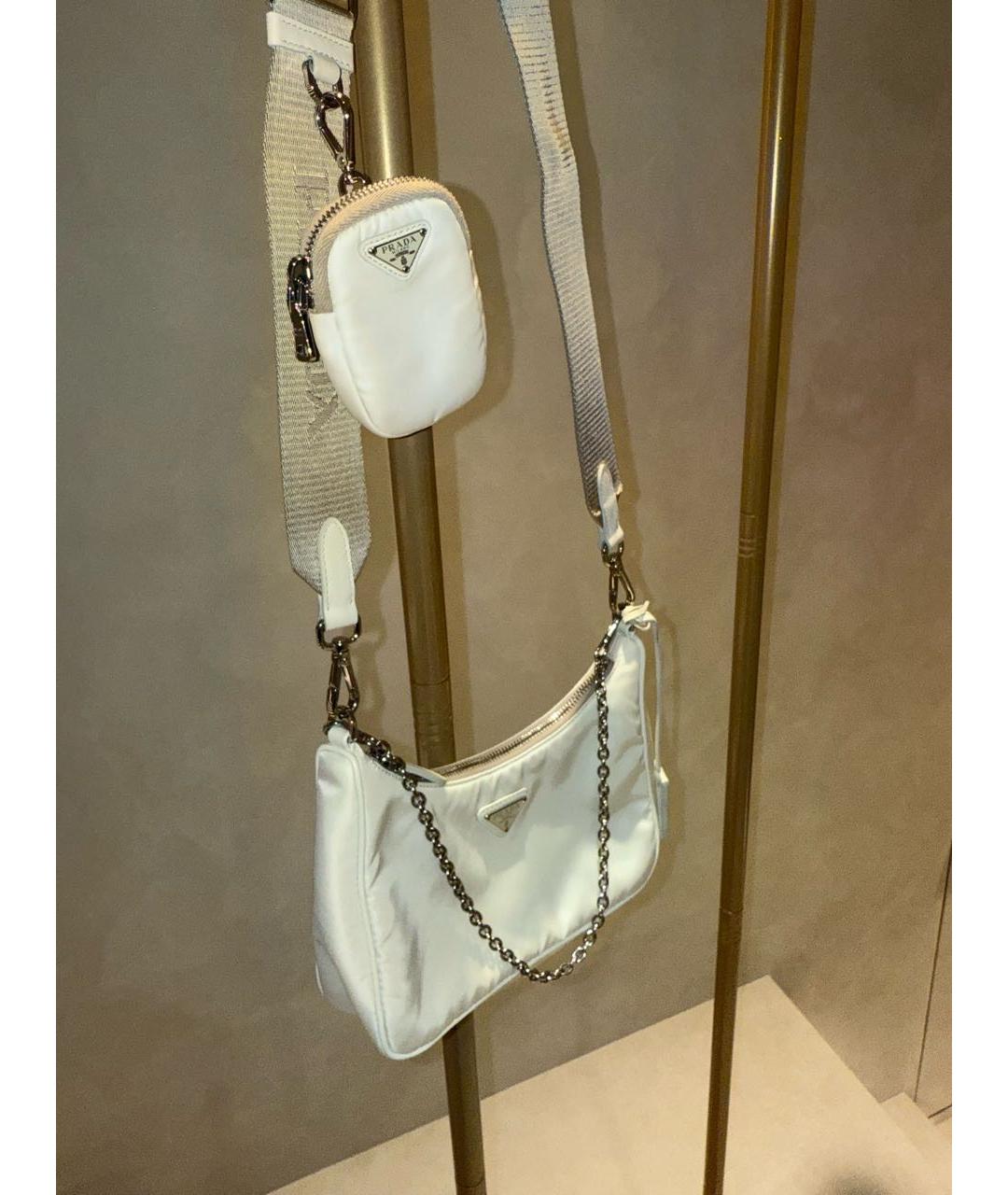 PRADA Белая тканевая сумка через плечо, фото 3