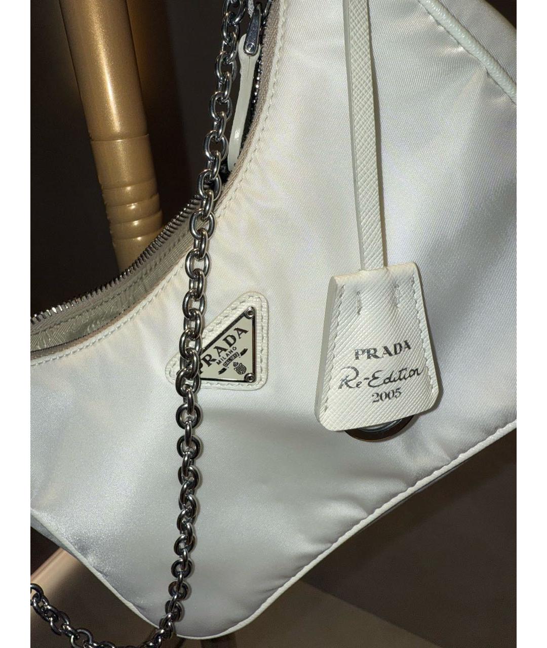 PRADA Белая тканевая сумка через плечо, фото 4